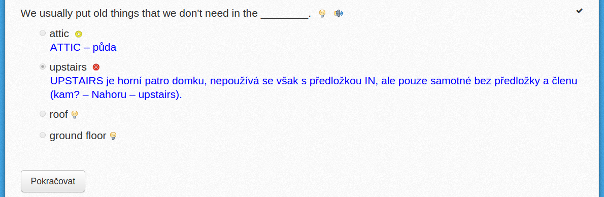 Zobrazení testové otázky