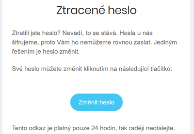 Zapomenuté heslo – e-mail